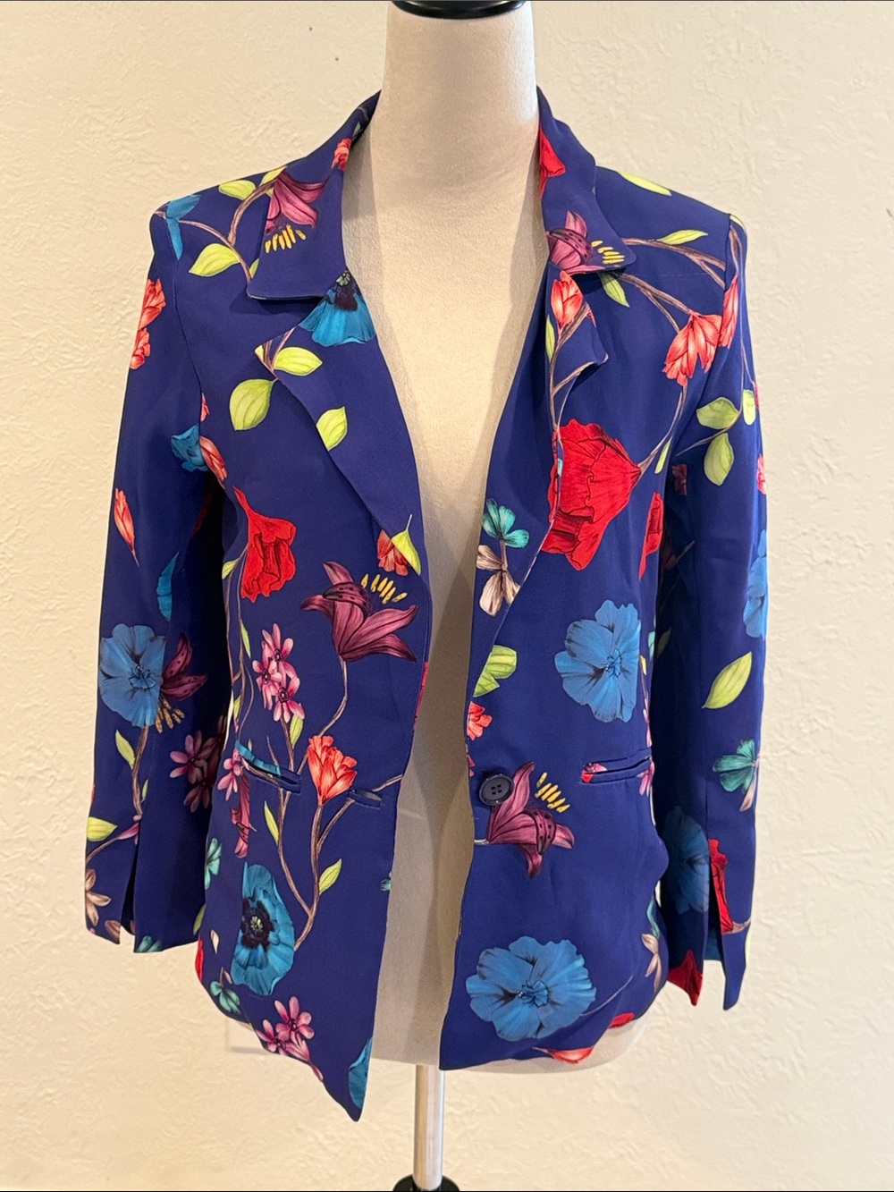 Parker Bold Floral Print Blazer Jacket size x-small
